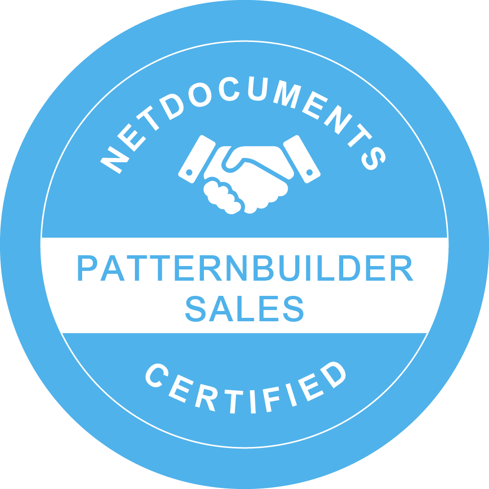 NetDocuments Certified Patternbuilder Sales
