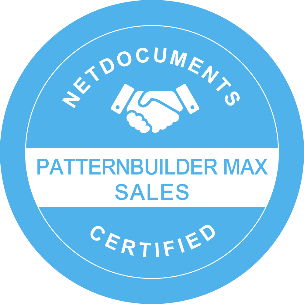 NetDocuments Certified Patternbuilder Max Sales