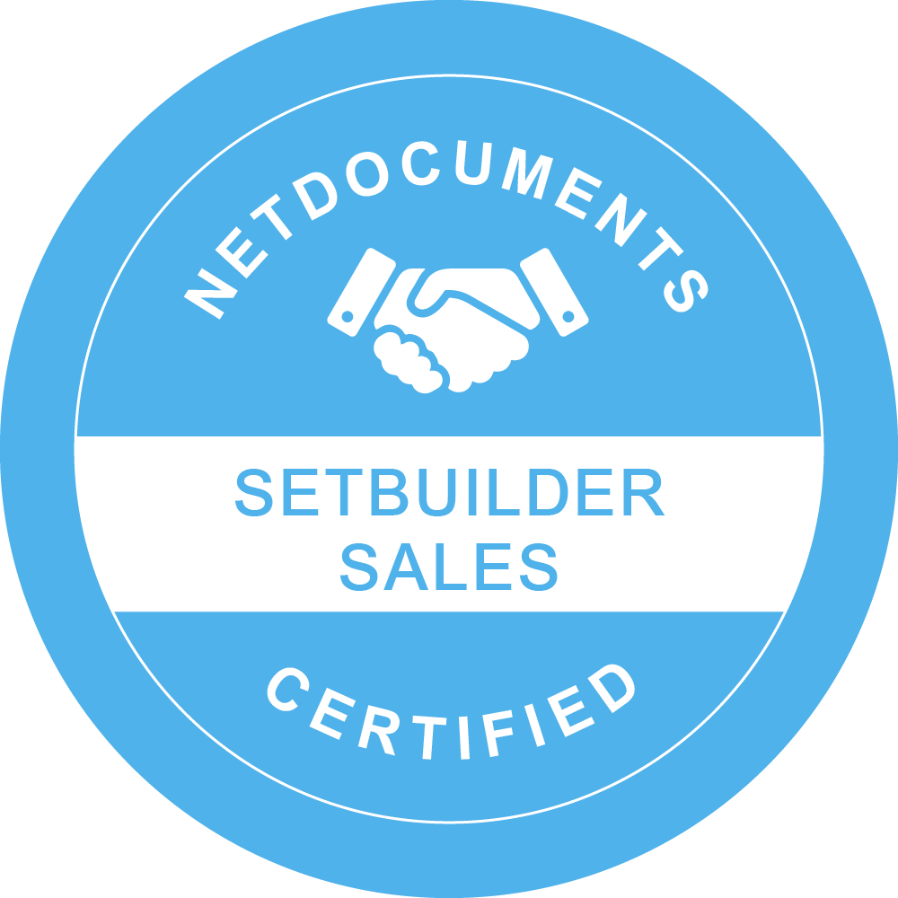 NetDocuments Certified Setbuilder Sales