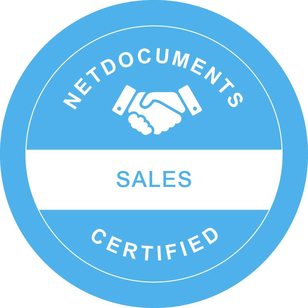 NetDocuments Certified Sales