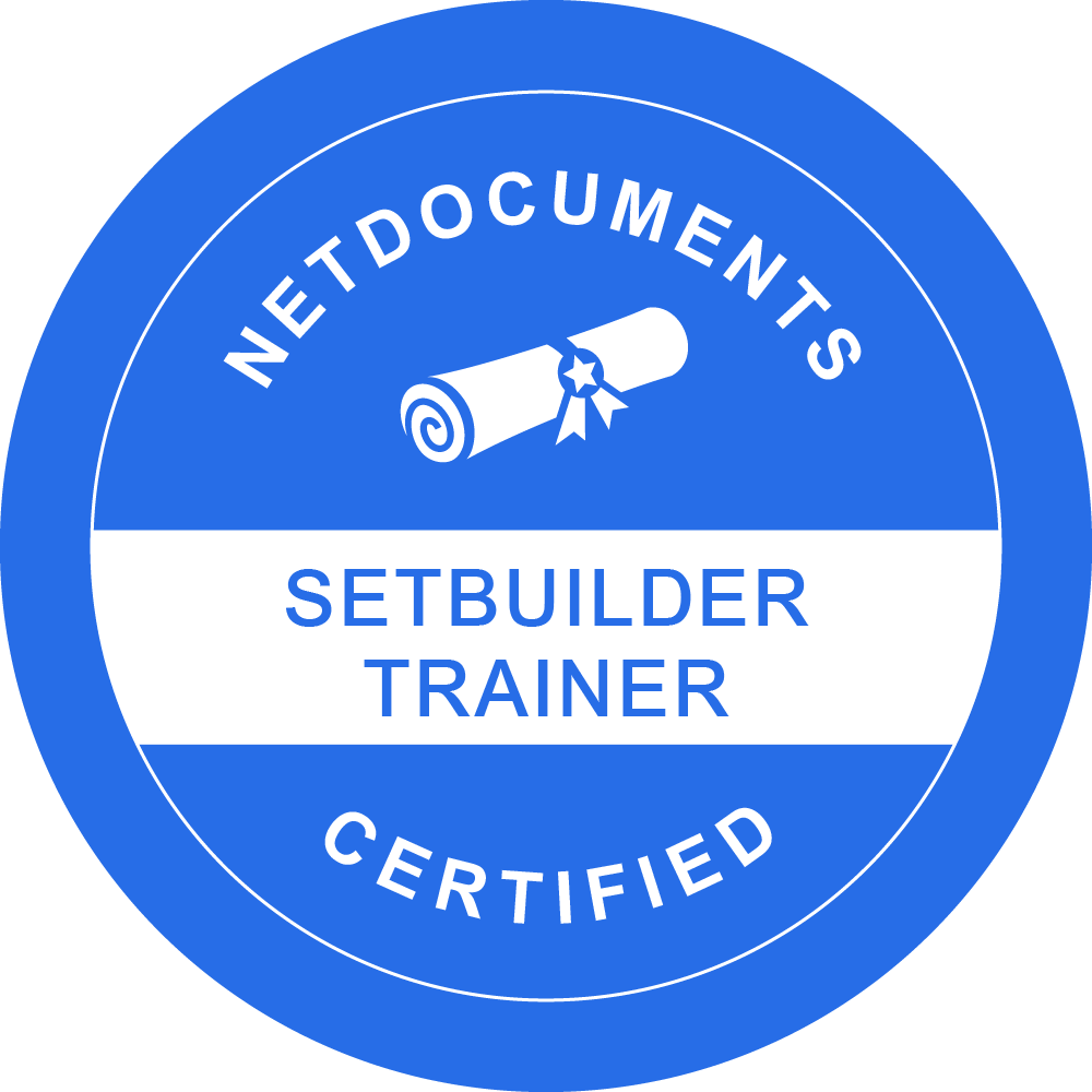 NetDocuments Certified Setbuilder Trainer